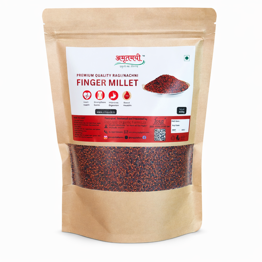 Amrutmayi Unpolished Finger Millets | 400 G | Ragi Millet | Nachani