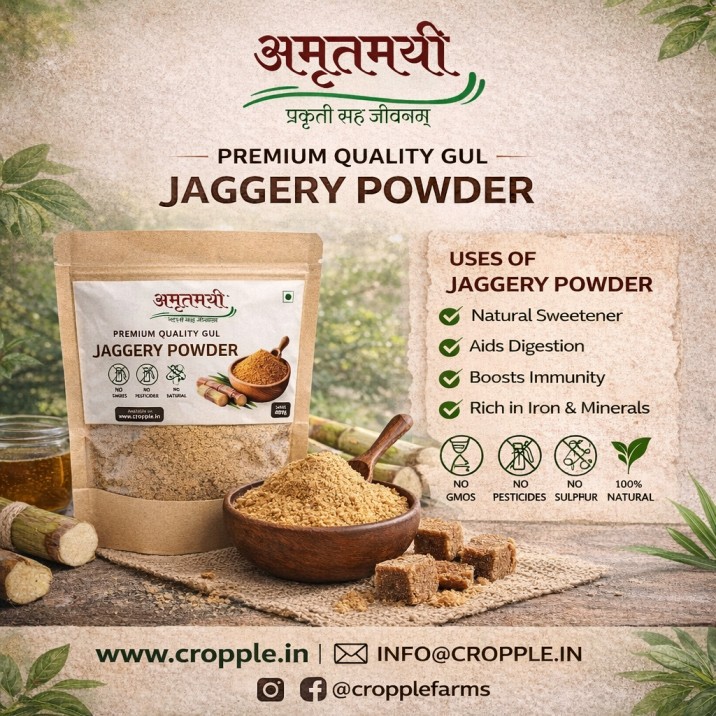 Amrutmayi Sugar Cane Jaggery Powder | 100% Natural | 400gm - Image 2