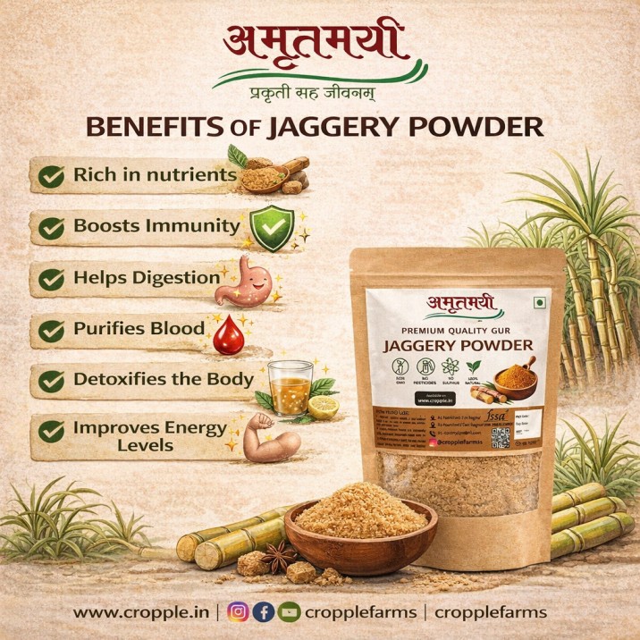 Amrutmayi Sugar Cane Jaggery Powder | 100% Natural | 400gm - Image 4