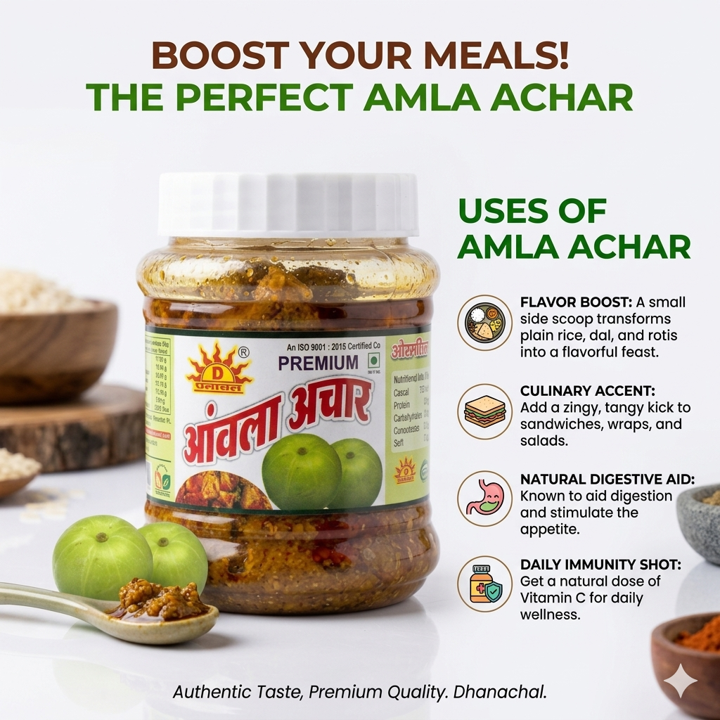 Dhanachal Premium Amla Achar | Khatta Mitha | 250gm - Image 4